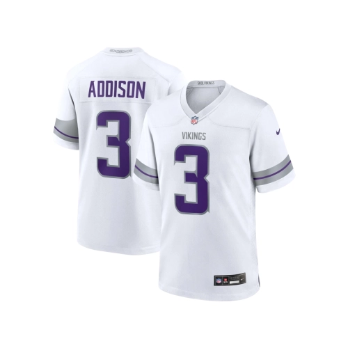 Mens Minnesota Vikings Jordan Addison White Alternate Game Player Jersey