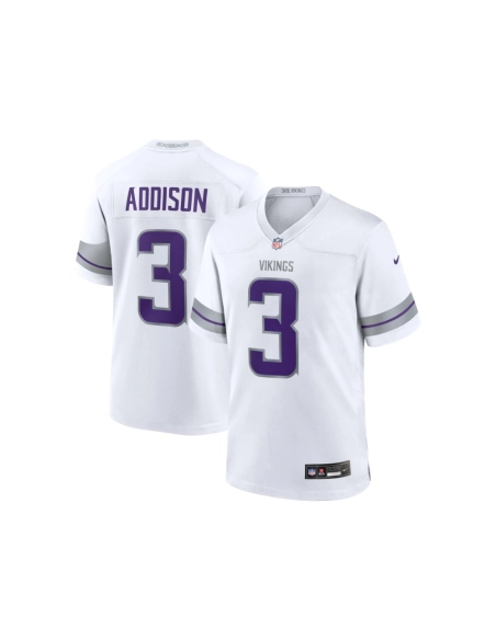 Mens Minnesota Vikings Jordan Addison White Alternate Game Player Jersey