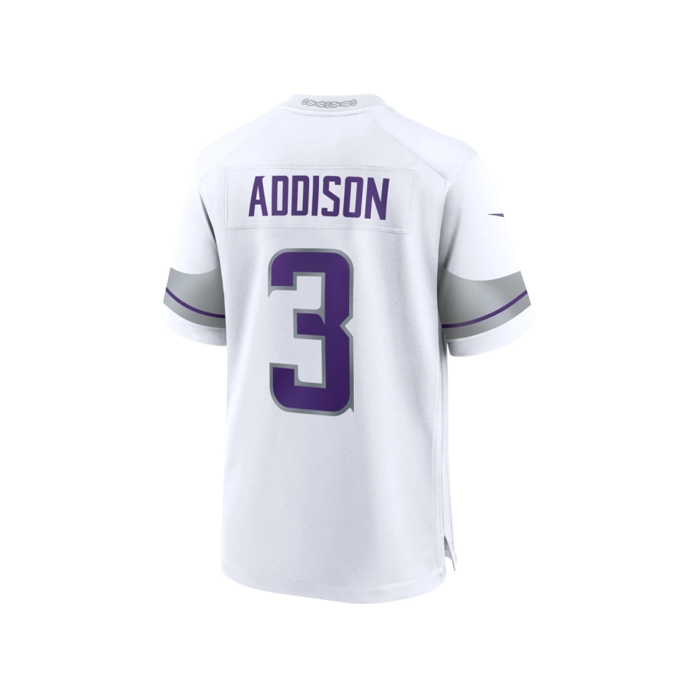 Mens Minnesota Vikings Jordan Addison White Alternate Game Player Jersey