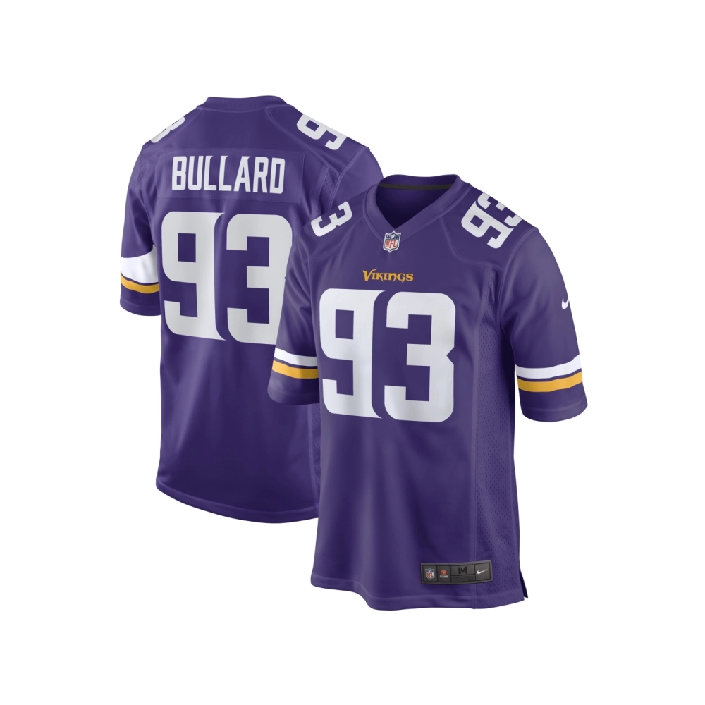 Mens Minnesota Vikings Jonathan Bullard Purple Game Player Jersey