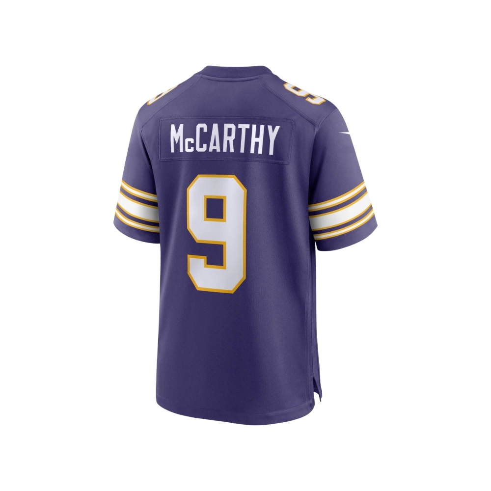 Mens Minnesota Vikings J.J. McCarthy Purple 2nd Alternate 2024 NFL Draft First Round Pick Player Game Jersey