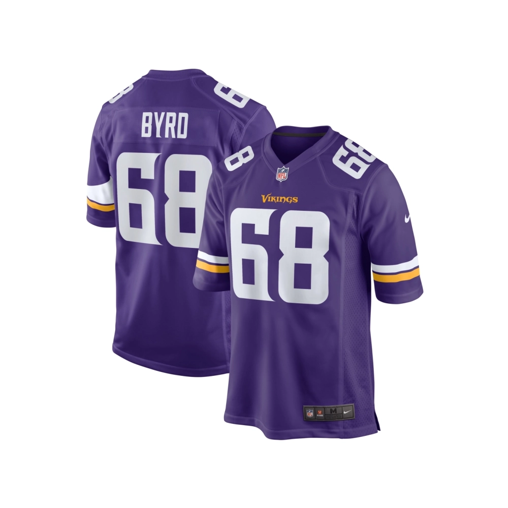 Mens Minnesota Vikings Henry Byrd Purple Team Game Jersey