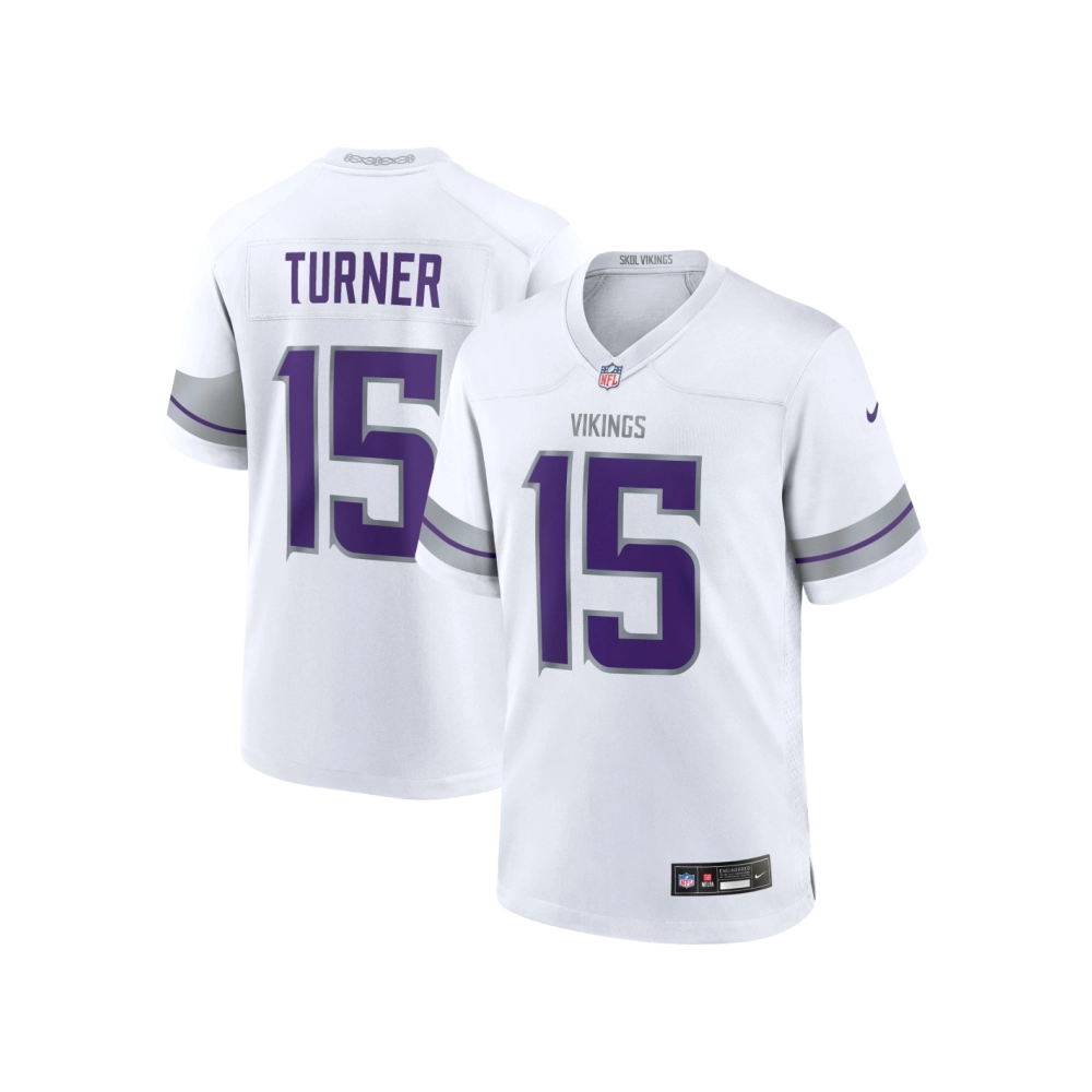 Mens Minnesota Vikings Dallas Turner White Alternate Game Player Jersey