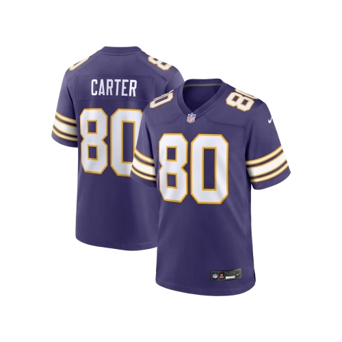 Mens Minnesota Vikings Cris Carter Purple Classic Retired Player Game Jersey