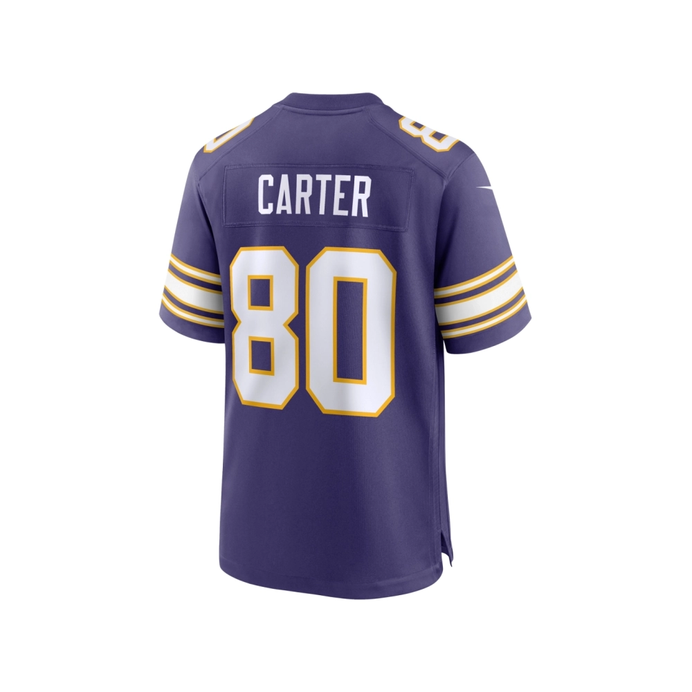 Mens Minnesota Vikings Cris Carter Purple Classic Retired Player Game Jersey
