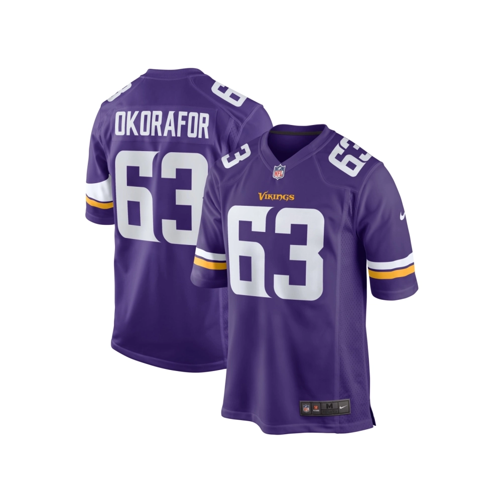 Mens Minnesota Vikings Chim Okorafor Purple Team Game Jersey
