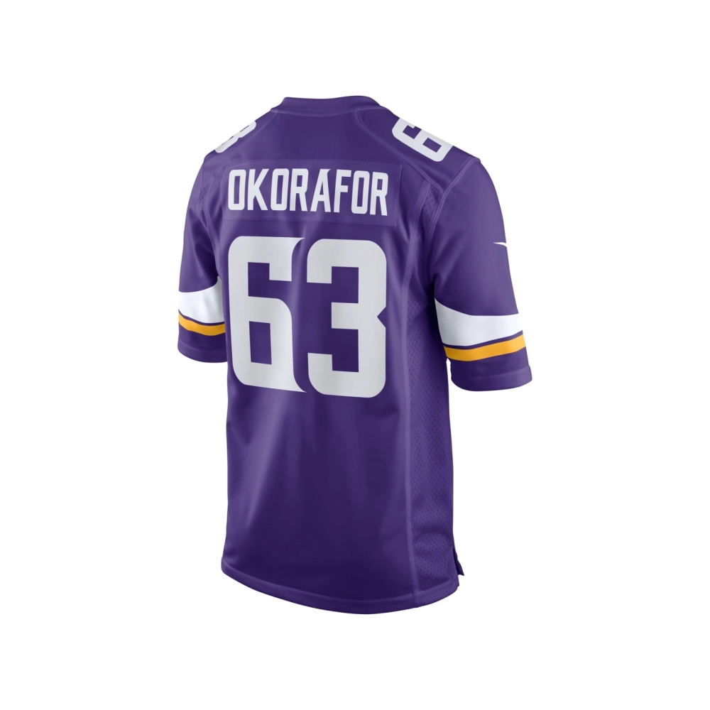 Mens Minnesota Vikings Chim Okorafor Purple Team Game Jersey