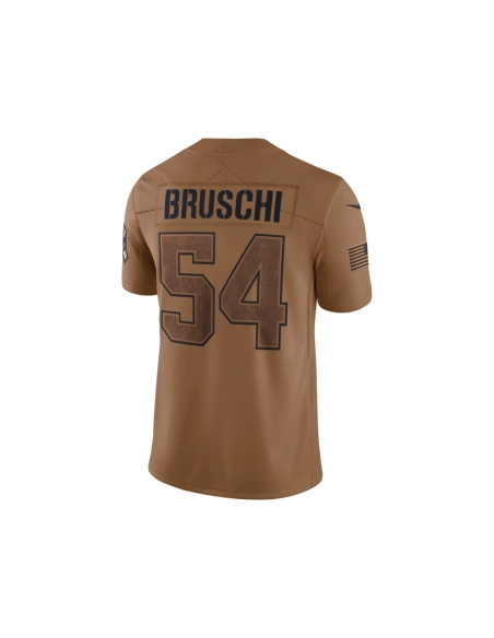 Womens New England Patriots Tedy Bruschi Brown 2023 Salute To Service Retired Player Limited Jersey