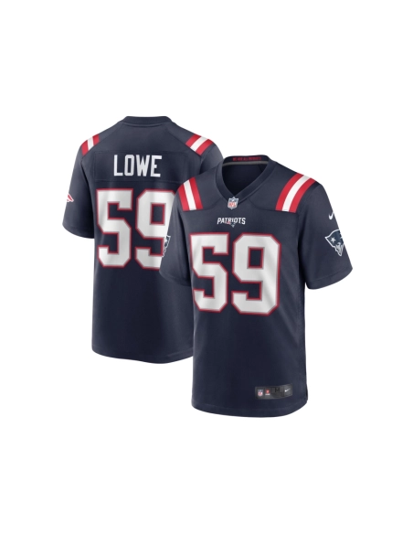 Mens New England Patriots Vederian Lowe Navy Team Game Jersey