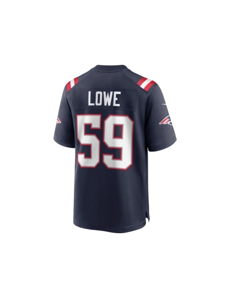 Mens New England Patriots Vederian Lowe Navy Team Game Jersey