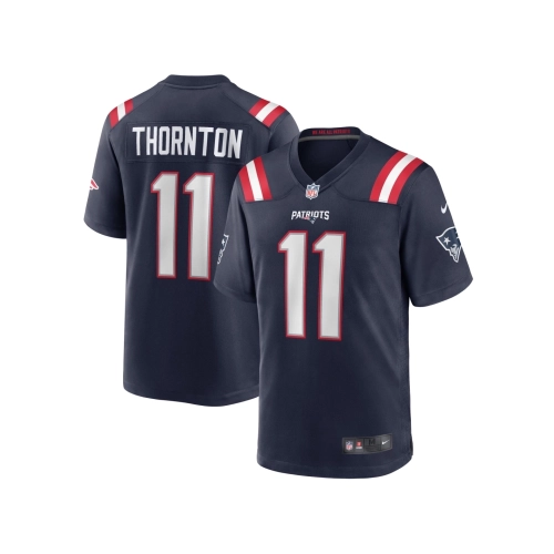 Mens New England Patriots Tyquan Thornton Navy Game Player Jersey