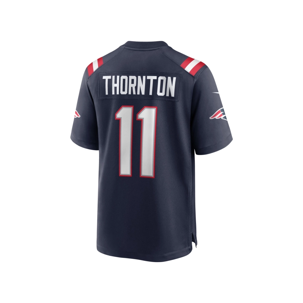 Mens New England Patriots Tyquan Thornton Navy Game Player Jersey