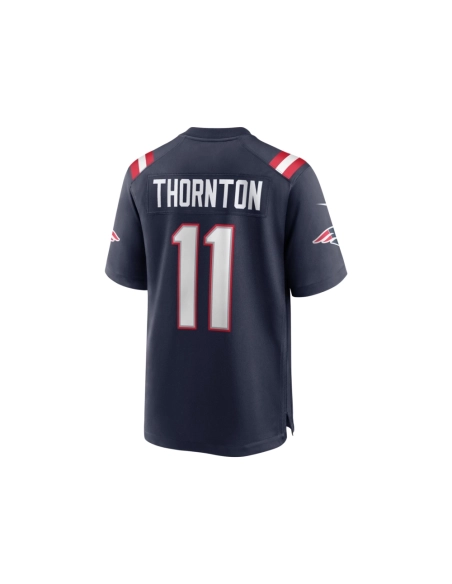 Mens New England Patriots Tyquan Thornton Navy Game Player Jersey