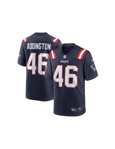 Mens New England Patriots Tucker Addington Navy Home Game Player Jersey
