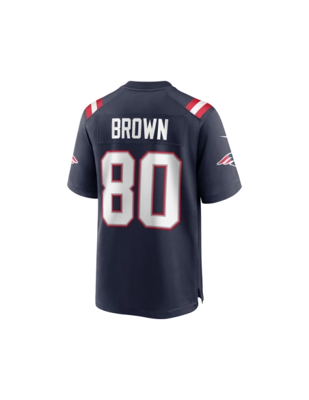 Mens New England Patriots Troy Brown Navy Game Retired Player Jersey