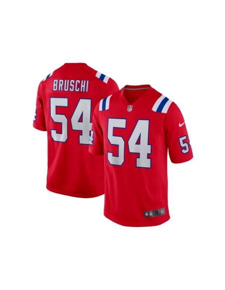 Mens New England Patriots Tedy Bruschi Red Retired Player Alternate Game Jersey