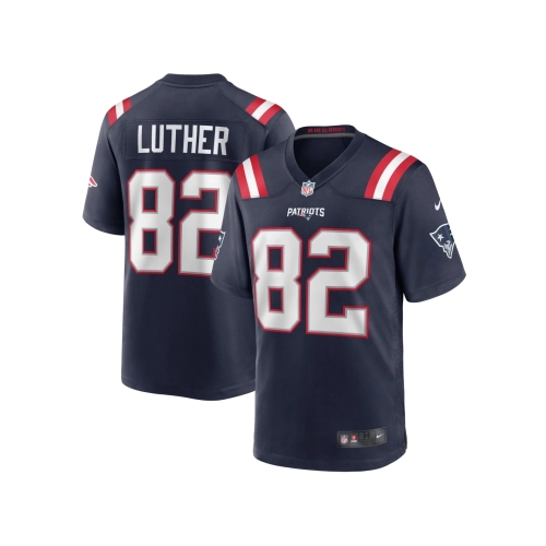 Mens New England Patriots T.J. Luther Navy Team Game Jersey