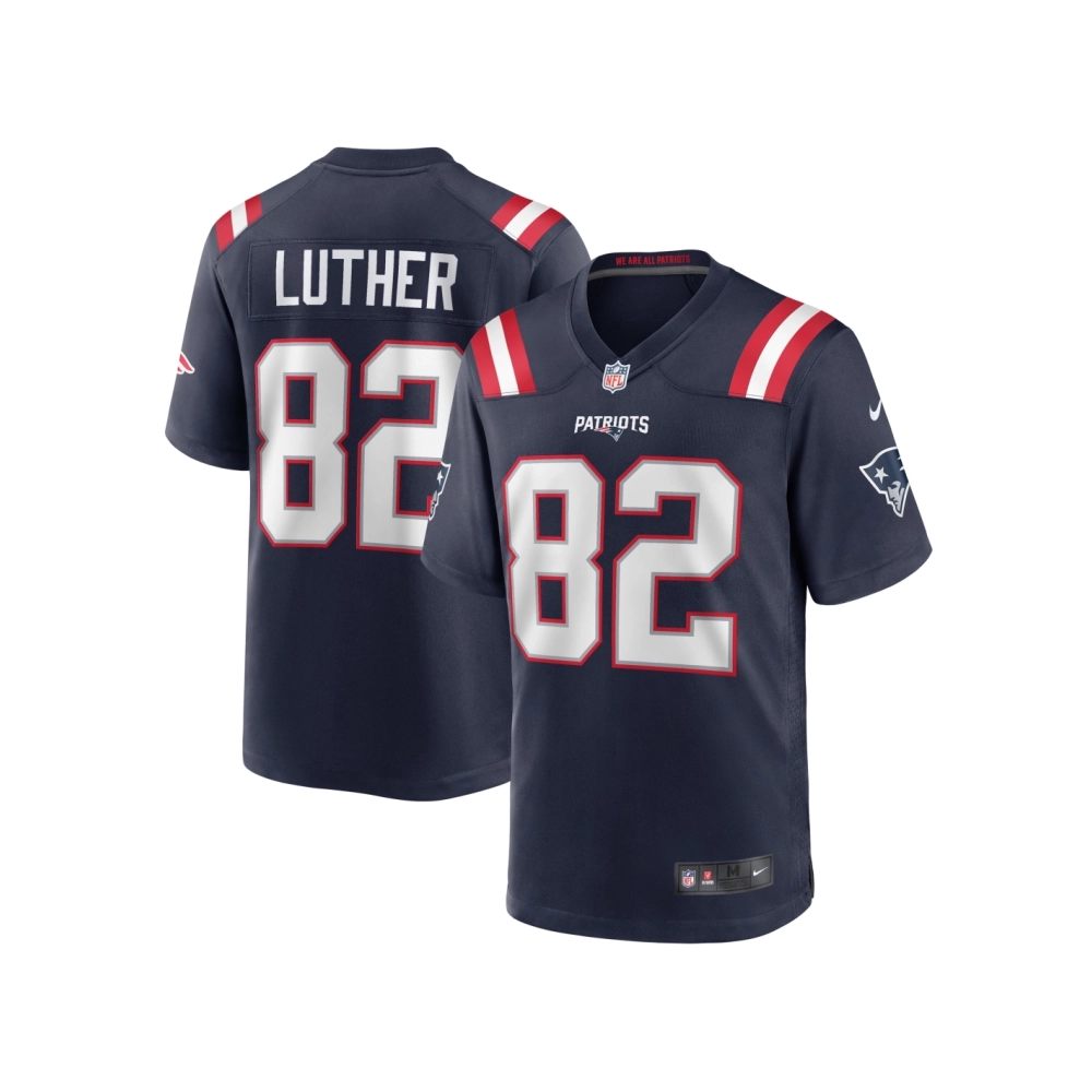 Mens New England Patriots T.J. Luther Navy Team Game Jersey