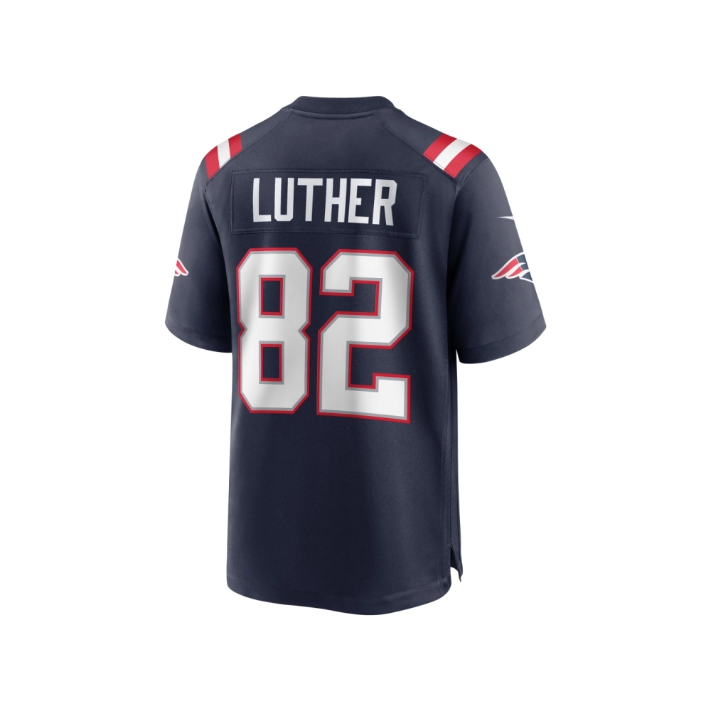 Mens New England Patriots T.J. Luther Navy Team Game Jersey