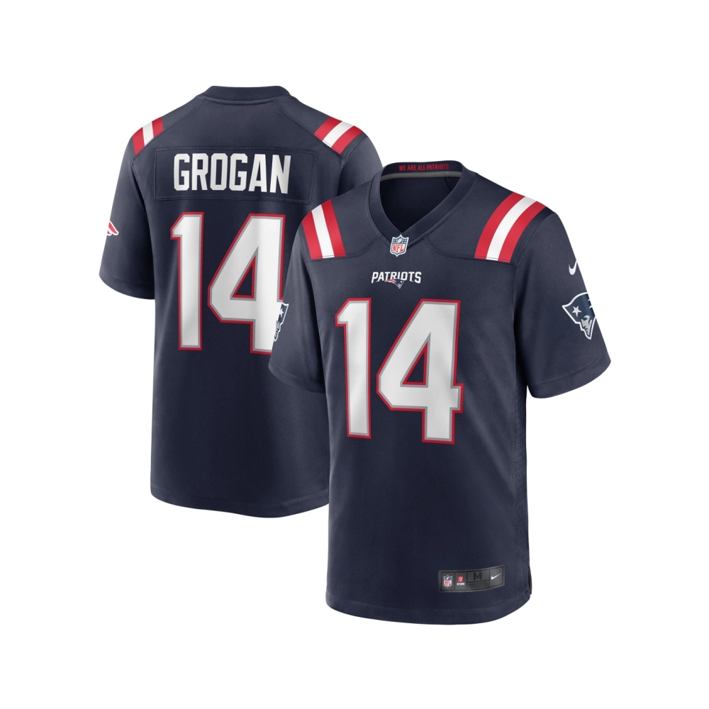 Mens New England Patriots Steve Grogan Navy Game Retired Player Jersey