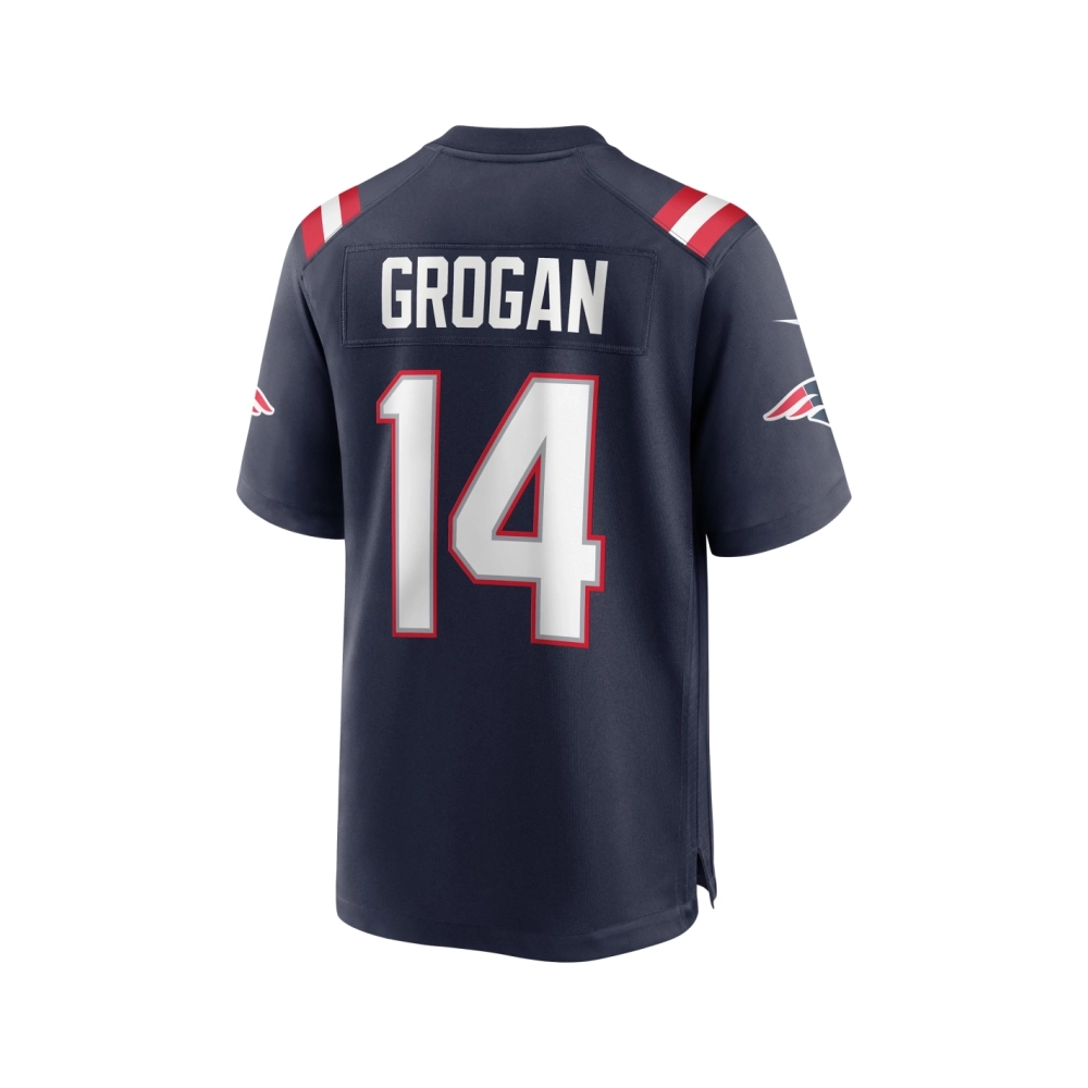 Mens New England Patriots Steve Grogan Navy Game Retired Player Jersey