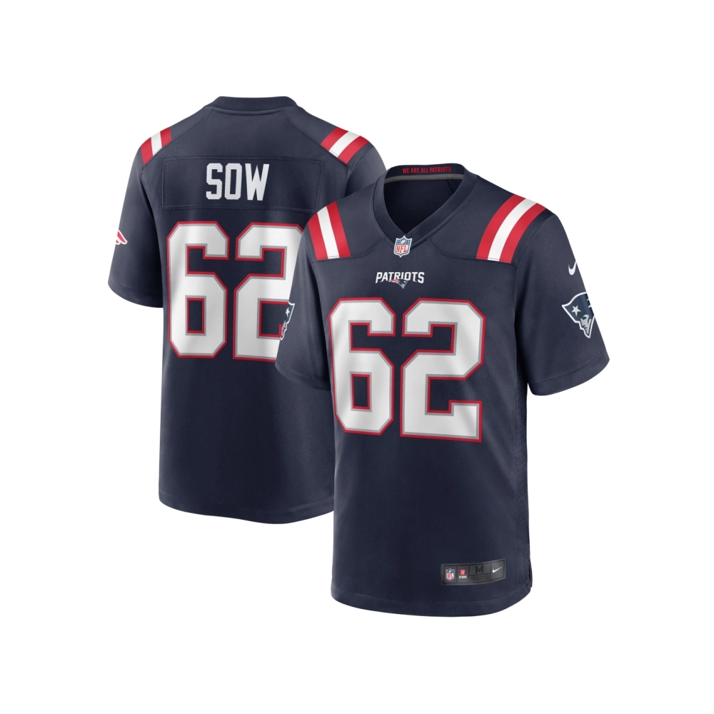 Mens New England Patriots Sidy Sow Navy Team Game Jersey