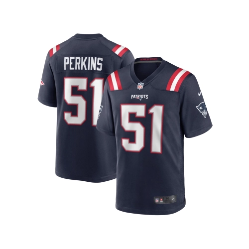 Mens New England Patriots Ronnie Perkins Navy Game Jersey