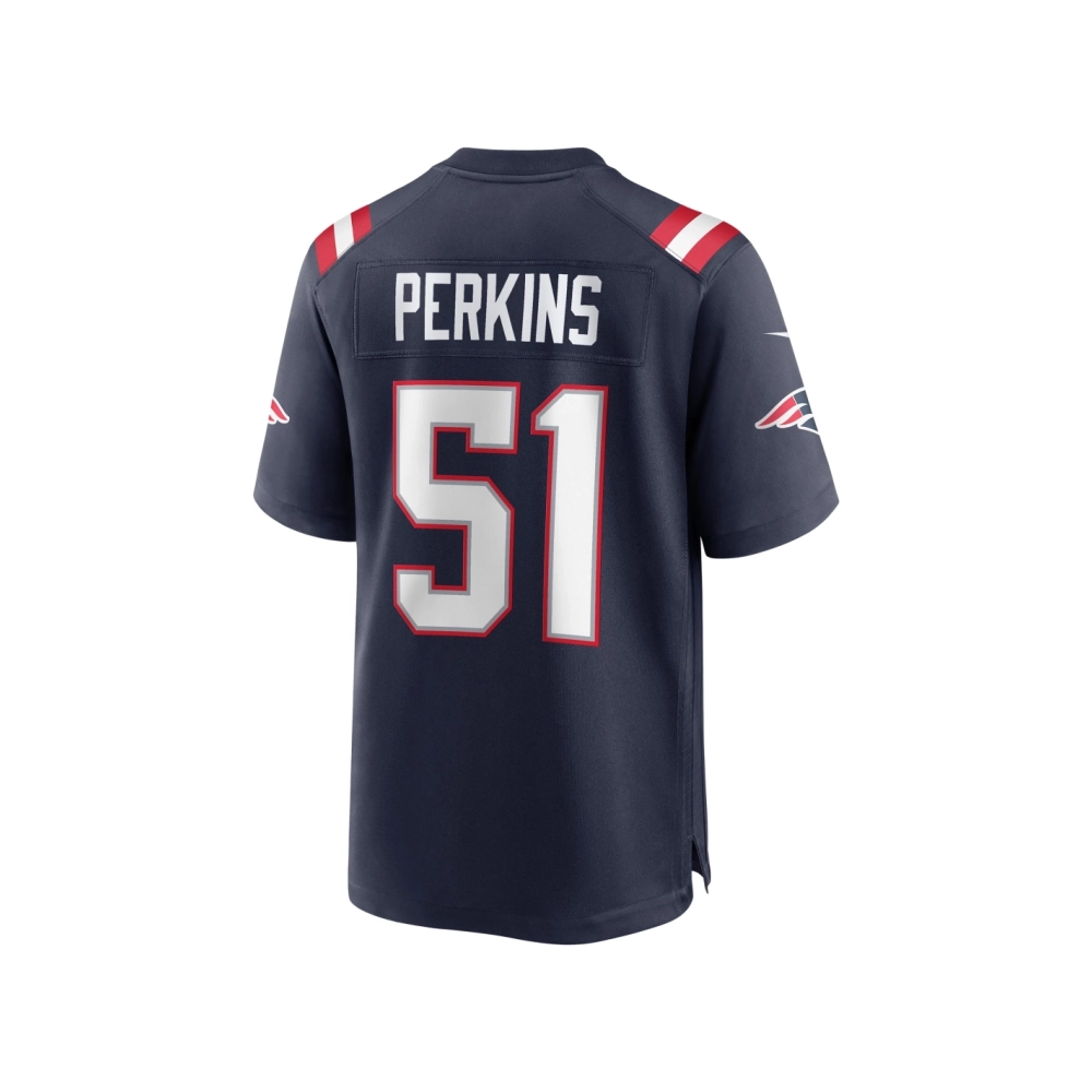 Mens New England Patriots Ronnie Perkins Navy Game Jersey