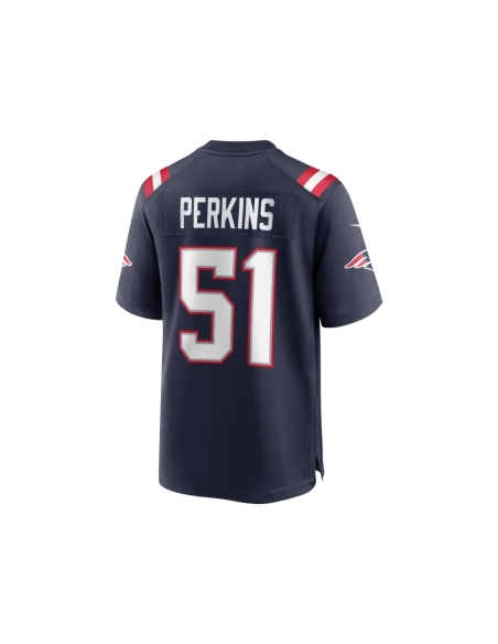 Mens New England Patriots Ronnie Perkins Navy Game Jersey