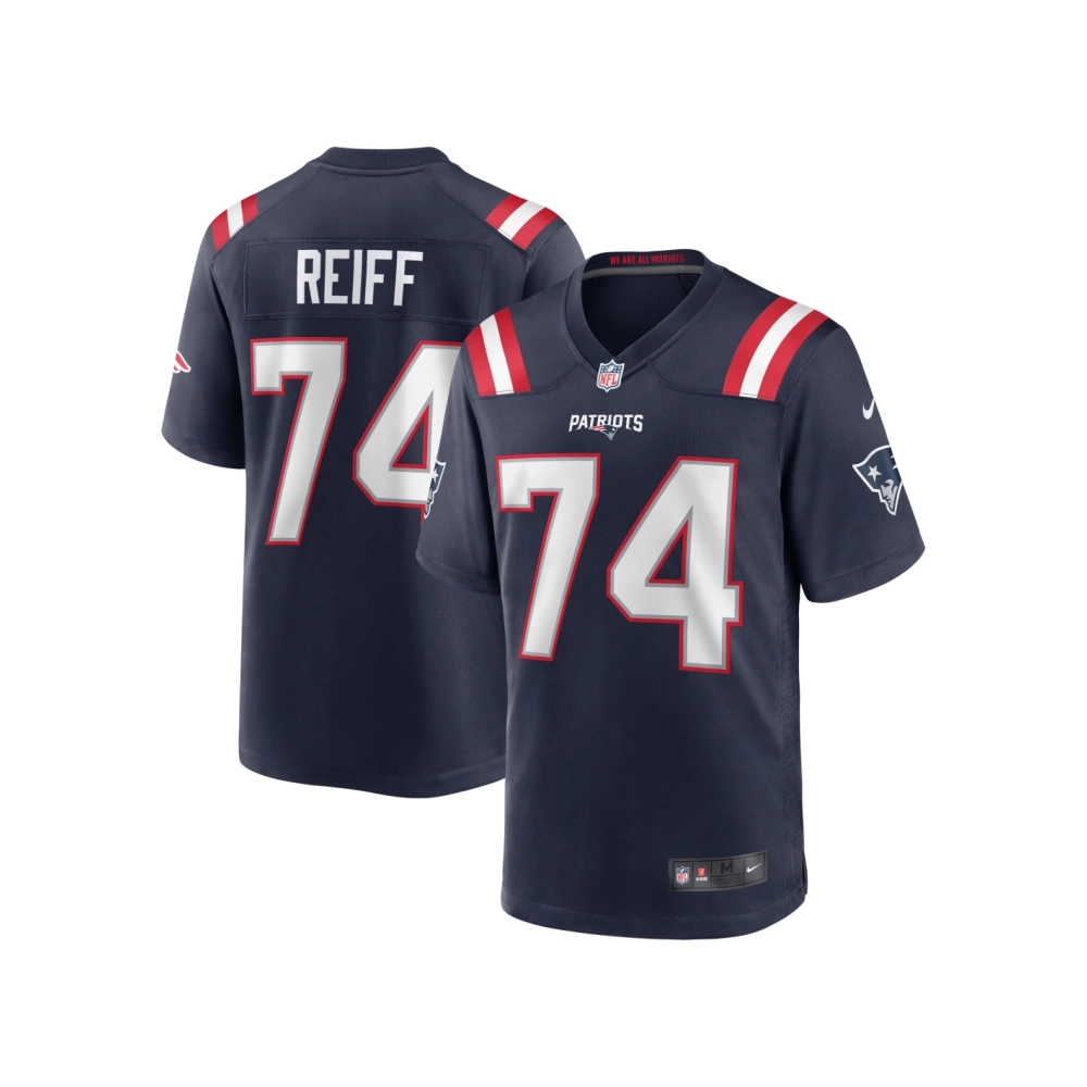 Mens New England Patriots Riley Reiff Navy Game Jersey