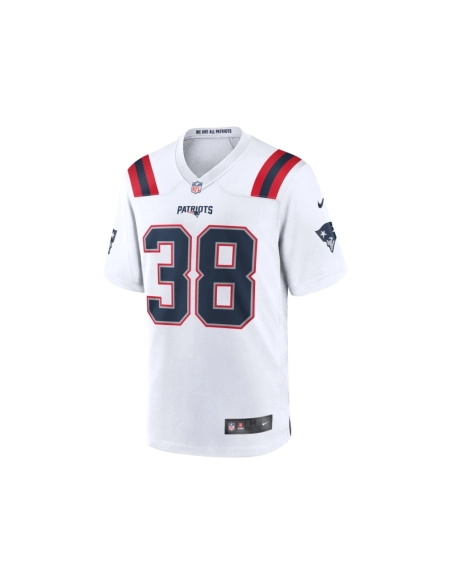 Mens New England Patriots Rhamondre Stevenson White Game Player Jersey