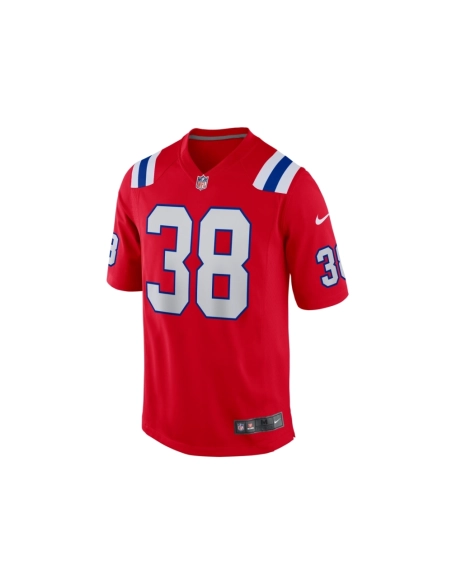 Mens New England Patriots Rhamondre Stevenson Red Alternate Game Player Jersey