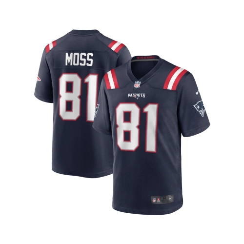 Mens New England Patriots Randy Moss Navy Game Retired Player Jersey