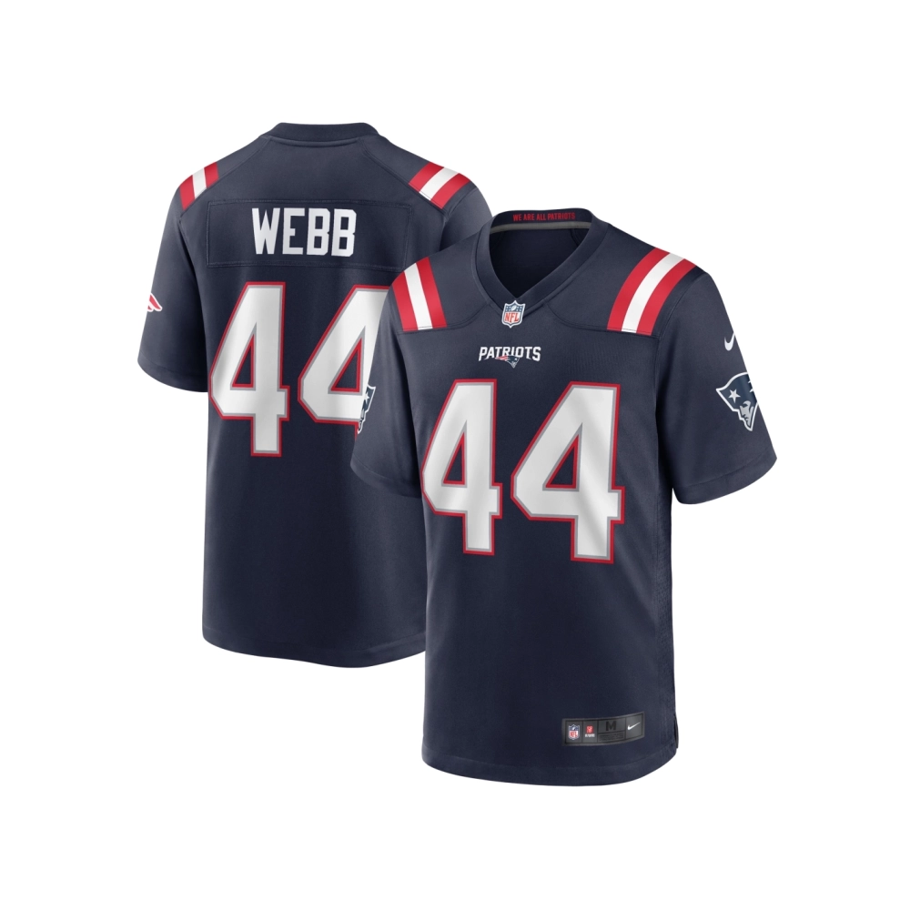Mens New England Patriots Raleigh Webb Navy Home Game Player Jersey