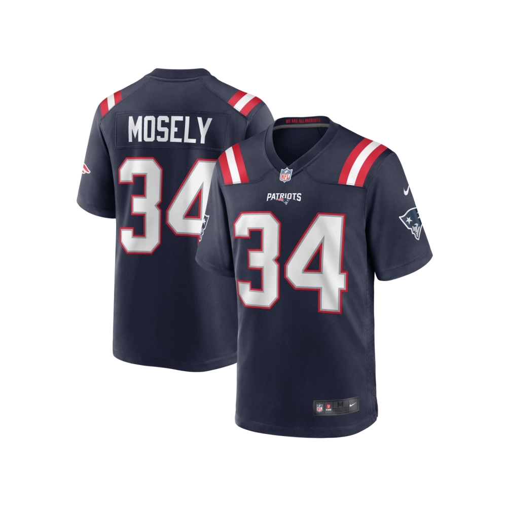 Mens New England Patriots Quandre Mosely Navy Home Game Player Jersey