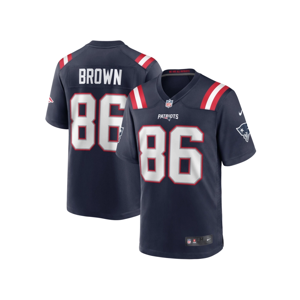 Mens New England Patriots Pharaoh Brown Navy Team Game Jersey