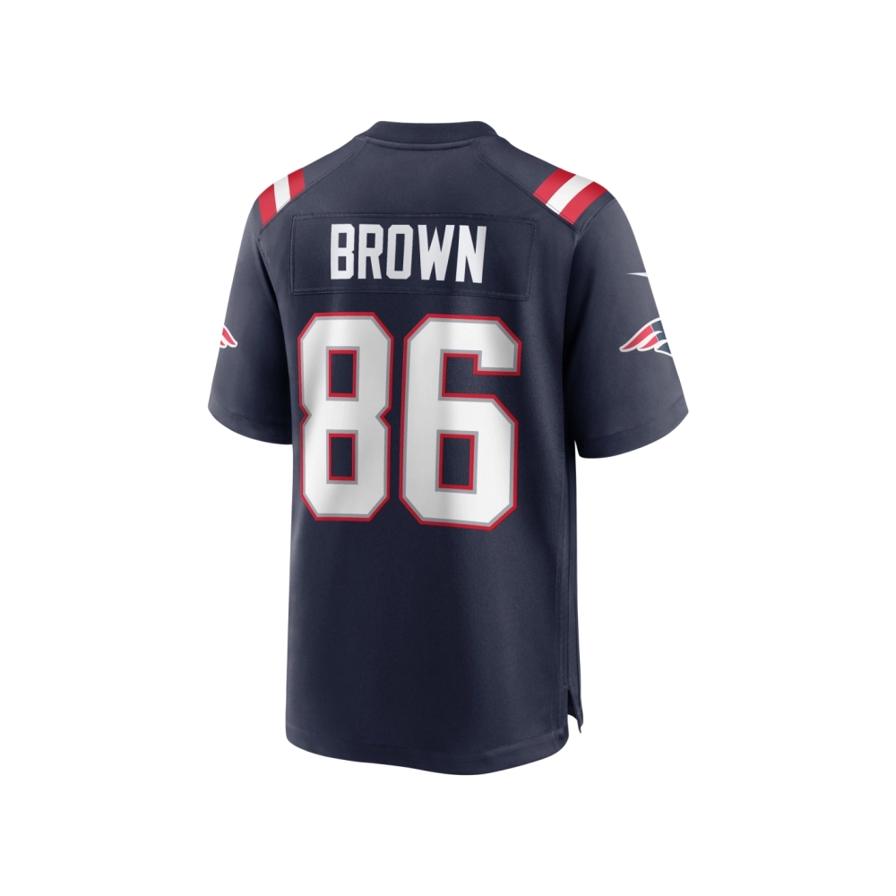 Mens New England Patriots Pharaoh Brown Navy Team Game Jersey