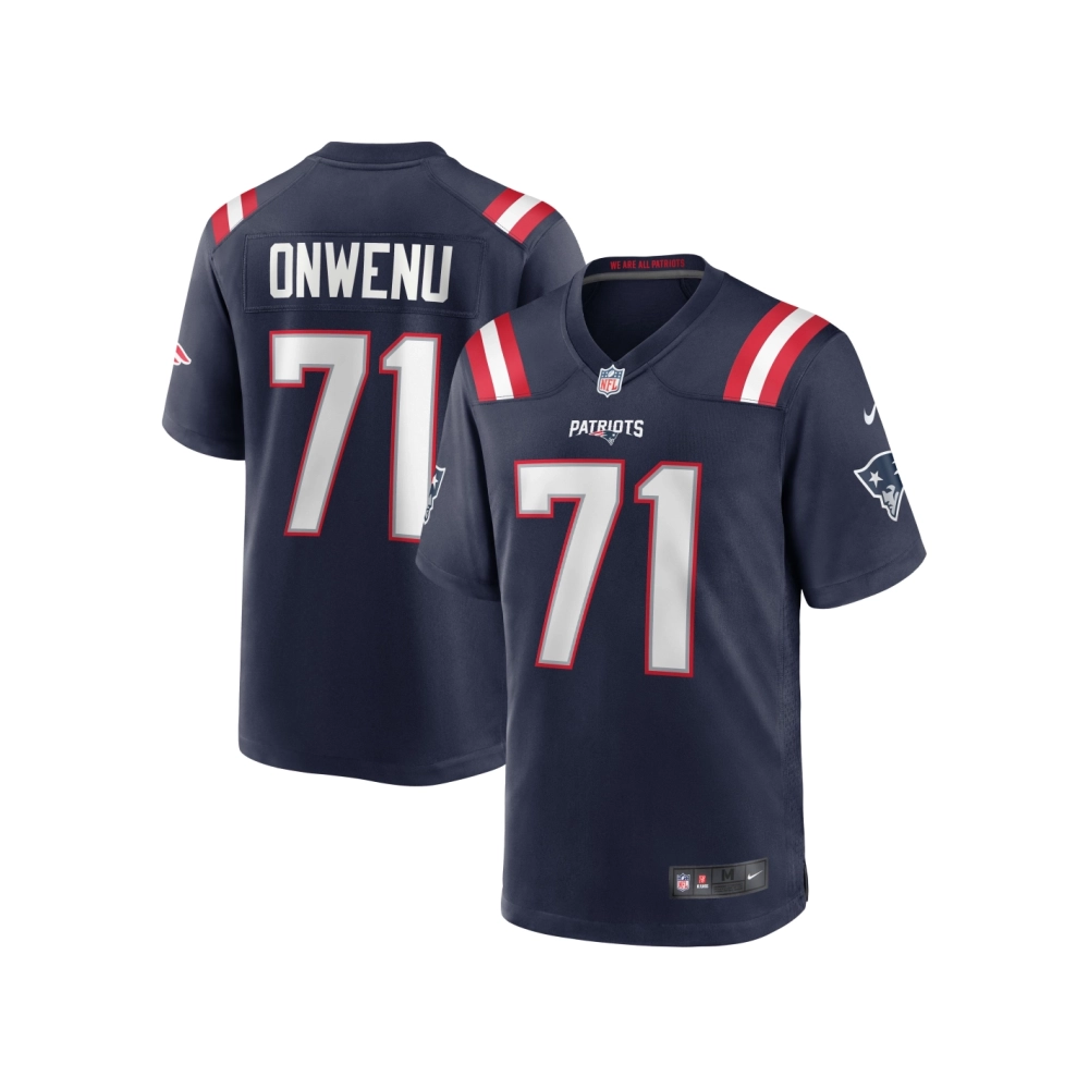 Mens New England Patriots Mike Onwenu Navy Team Game Jersey