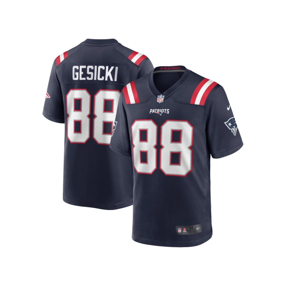 Mens New England Patriots Mike Gesicki Navy Game Jersey
