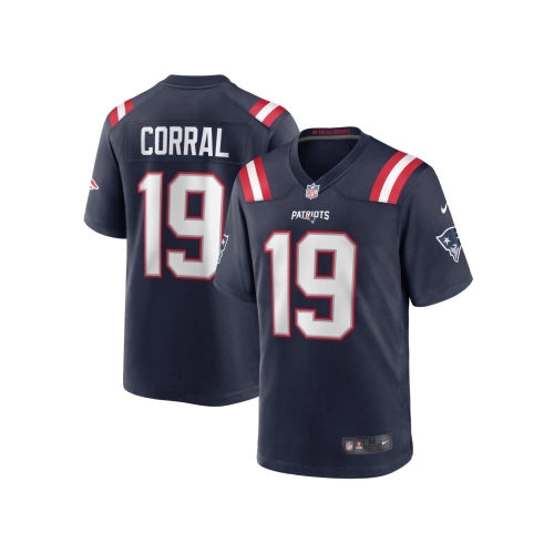 Mens New England Patriots Matt Corral Navy Team Game Jersey