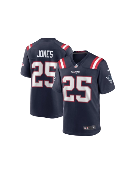Mens New England Patriots Marcus Jones Navy Game Player Jersey