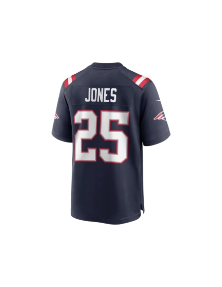 Mens New England Patriots Marcus Jones Navy Game Player Jersey