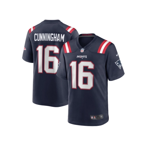 Mens New England Patriots Malik Cunningham Navy Team Game Jersey