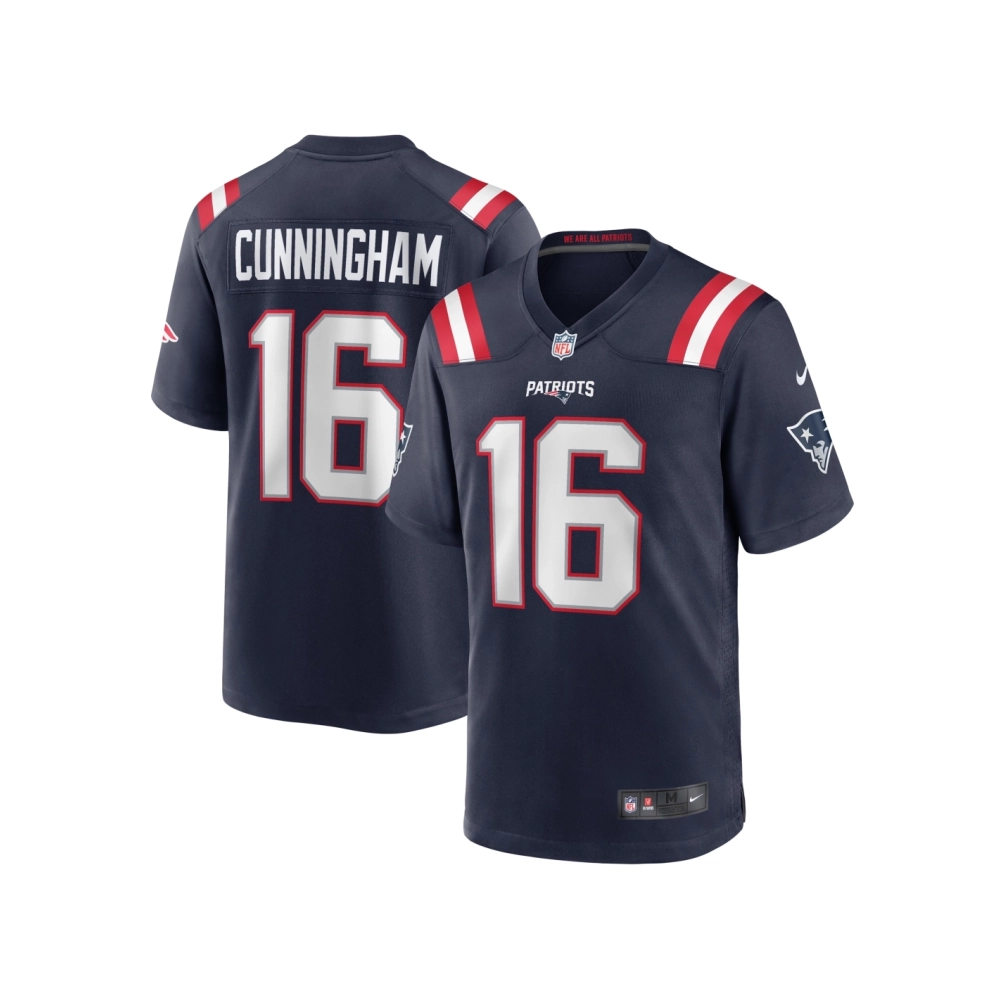 Mens New England Patriots Malik Cunningham Navy Team Game Jersey