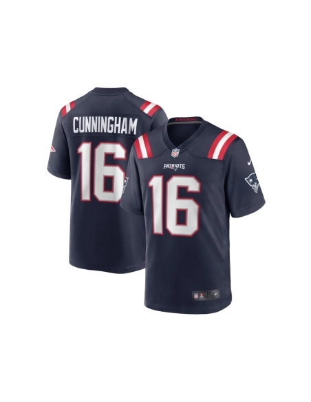 Mens New England Patriots Malik Cunningham Navy Team Game Jersey