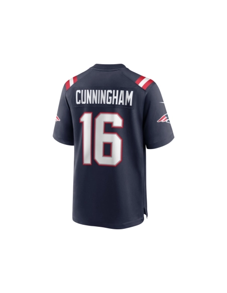 Mens New England Patriots Malik Cunningham Navy Team Game Jersey
