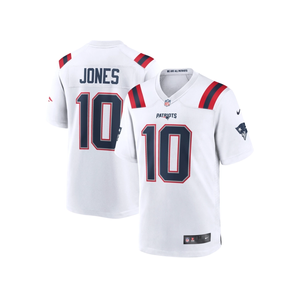 Mens New England Patriots Mac Jones White Player Game Jersey