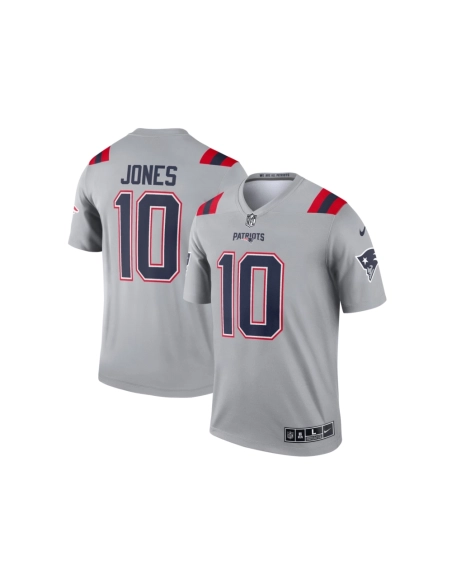 Mens New England Patriots Mac Jones Gray Inverted Legend Jersey