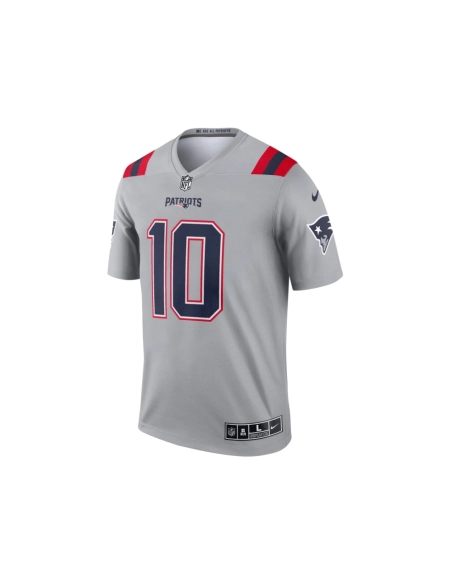 Mens New England Patriots Mac Jones Gray Inverted Legend Jersey