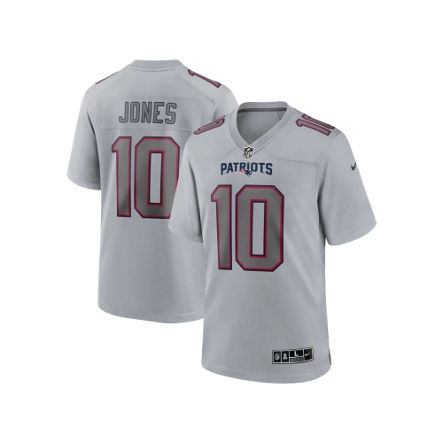 Mens New England Patriots Mac Jones Gray Atmosphere Fashion Game Jersey